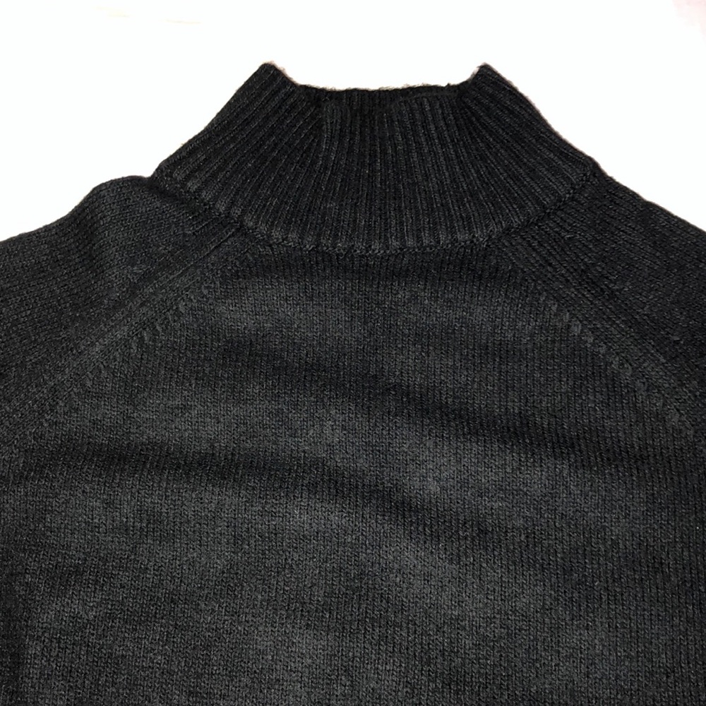 Woolen Blend Raglan Sleeve Mock Neck Sweater